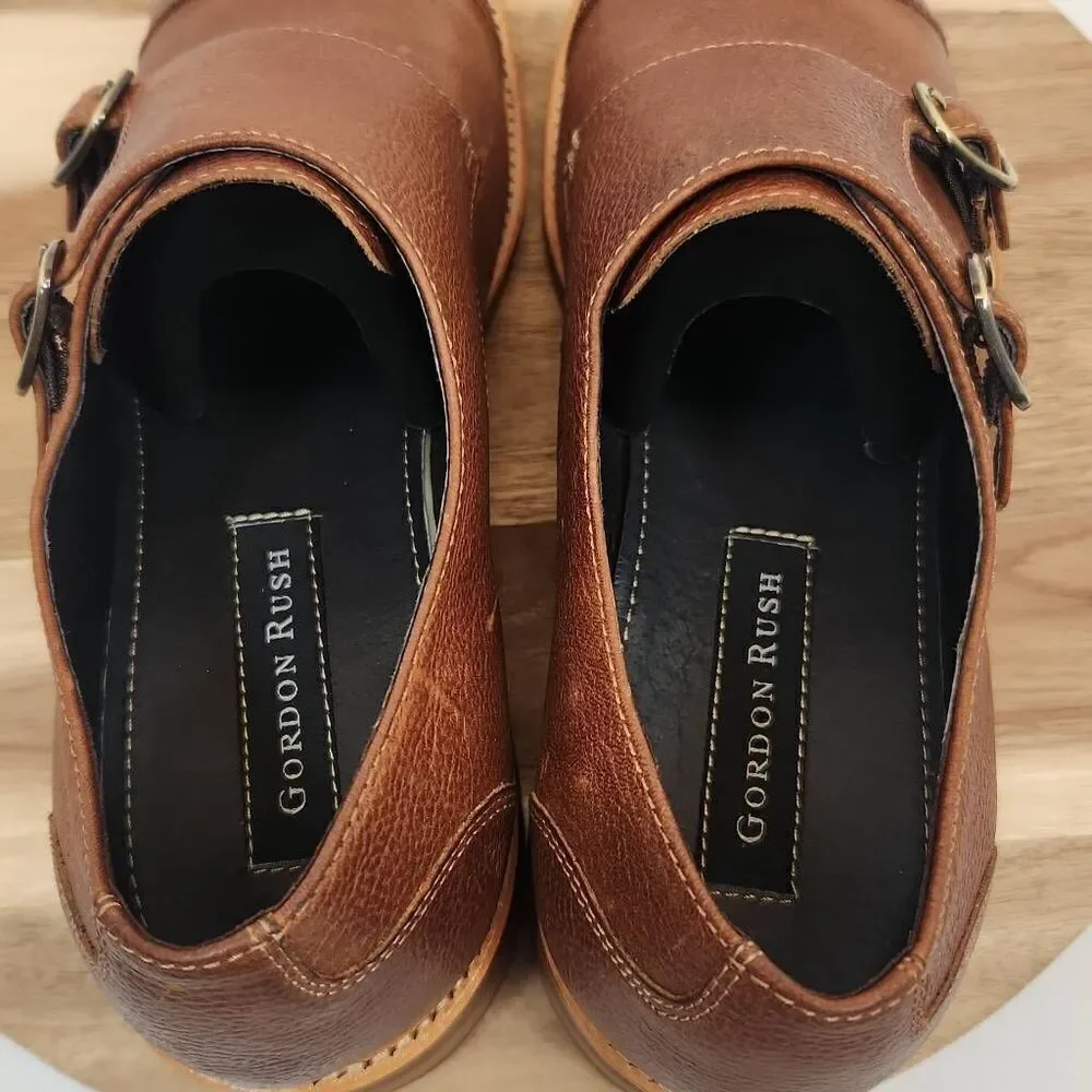 Gordon Rush Caden Monk Strap Men's Dress Shoes Leather Size 9 Brown